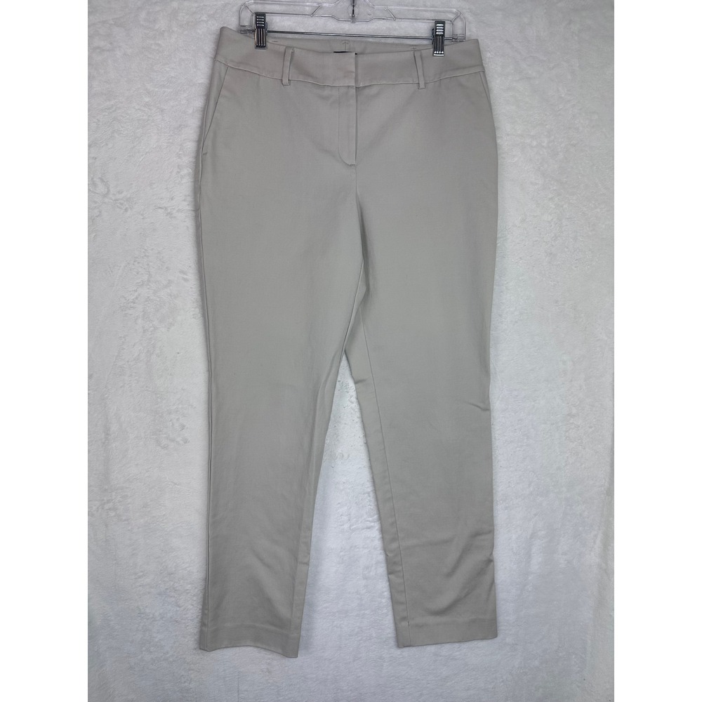 Ann Taylor Factory Womens Size 8 Straight Leg Crop Pants Light Beige Casual Work